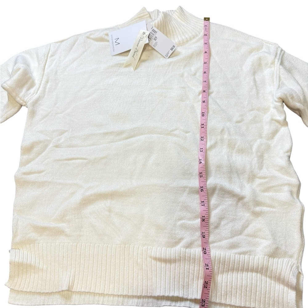 🤍 Magaschoni Cream Viscose Blend Mock Neck Sweater - Size XS